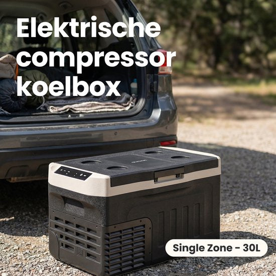 Auronic Electric Cool Box - Kompressor - 30L - 12V und 240 Volt - Campingkühlschrank - Frigobox Auto - Grün