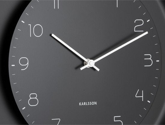 Karlsson Wanduhr Dual Disc - Schwarz - Ø38cm - Wanduhr Modern