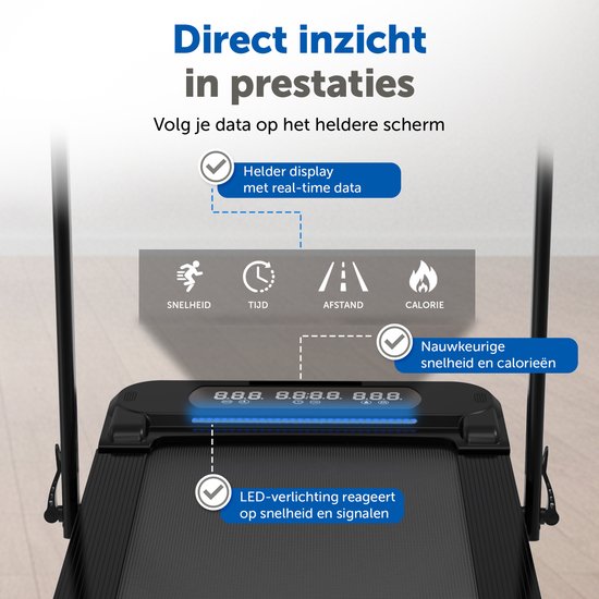 ACTYV Laufband Zusammenklappbar 1-12km/h - Inklusive Schmieröl, Schutzmatte - Laufband - Tretmühle - Walking Pad - Für Zuhause - Elektrisch - Zusammenklappbar V3