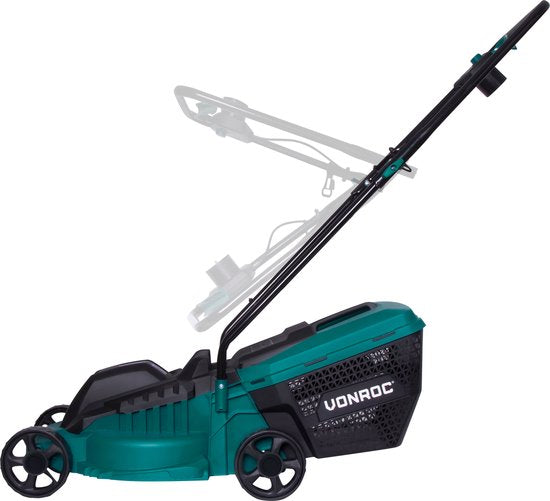 VONROC Rasenmäher 1300W 32cm Schnittbreite - und Grastrimmer 300W - Ø230mm Schnittdurchmesser - Komplettset!