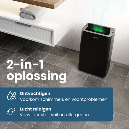 Auronic Luftentfeuchter - Compact Pro Plus - 20L - Schlafzimmer, Badezimmer, Wohnzimmer und Büro - Luftbefeuchter für Innenräume - Schwarz
