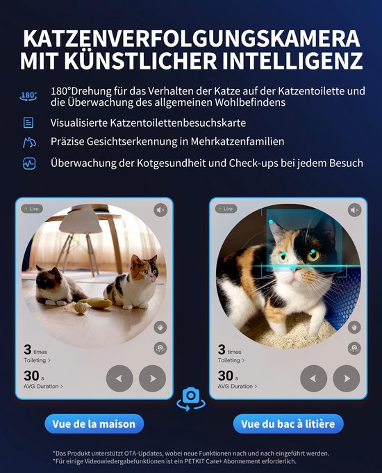 PETKIT Purobot Ultra selbstreinigende Katzentoilette, selbstreinigende Katzentoilette mit 1080P HD-Kamera, intelligente Reinigung, 70 Liter Fassungsvermögen, AI-Gesundheitsüberwachung, ultra-leise und sicher