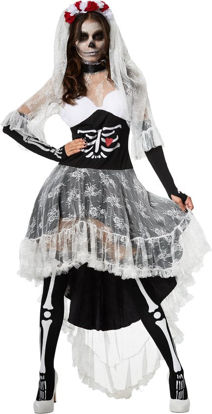 Dressforfun Faschingskostüm Gruselige Skelettbraut – Damen – Größe XXL