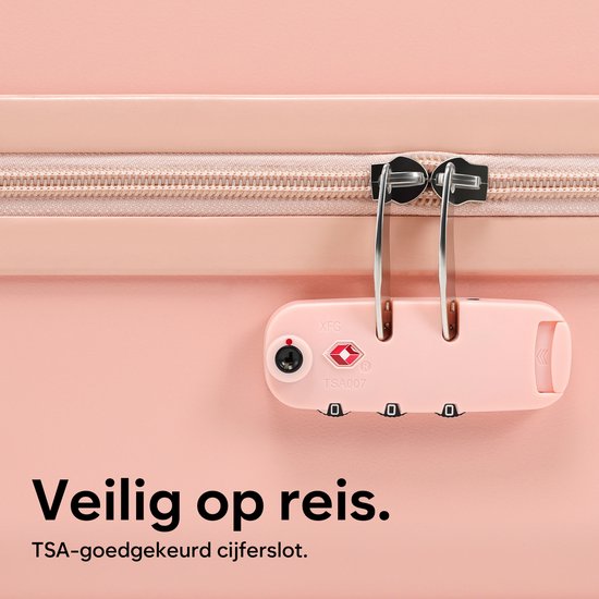 Skycases Handgepäck Koffer - 35L - Leichter Trolley - Spinner-Räder - TSA-Schloss und Laptop-Fach - Mit praktischer Fronttasche - 55 cm - Pink