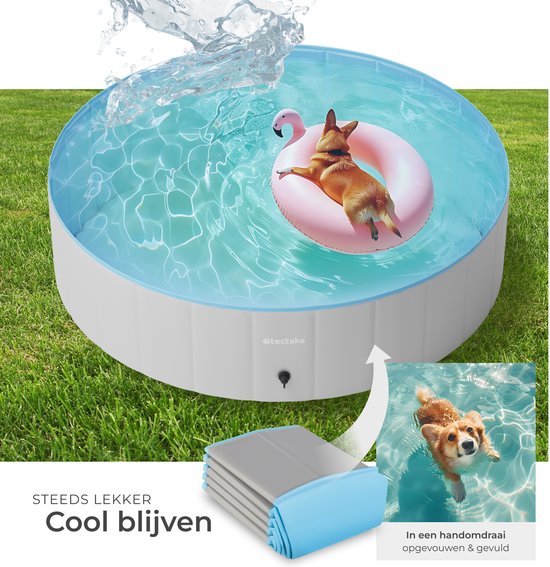 Tectake Hundepool Nele - Faltbare Hundebadewanne - Ø120 cm - Rutschfest -