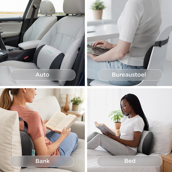 CozySense® Rückenstütze - Ergonomisches Rückenkissen mit Gelstruktur - Unterer Rücken - Druckreduzierende Lendenwirbelstütze für Auto, Büro und Zuhause - Atmungsaktiv, kühlend und rutschhemmend
