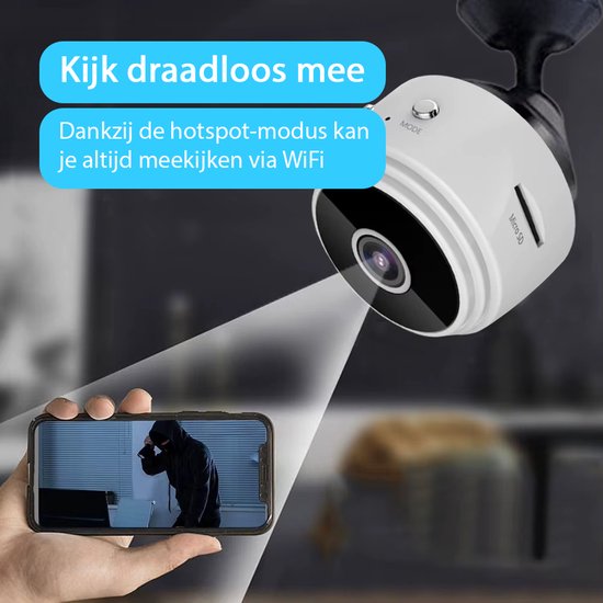 Tech Essentials Mini Hidden Spy Camera - 1080P - Mit WiFi APP - Micro Secret Security Camera - Indoor - Spy - Eavesdropping - Weiß