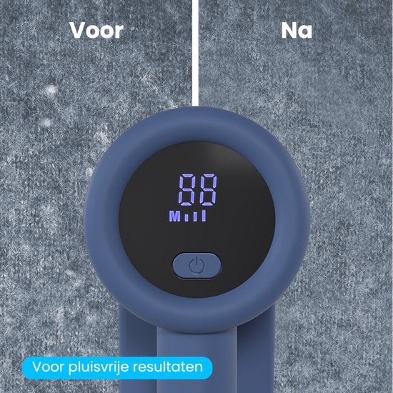 Auronic Electric Lint Remover Pro - Fusselentferner - Akkulaufzeit 120 Minuten - Wiederaufladbar - LED-Anzeige - Entlaubungsgerät - Blau