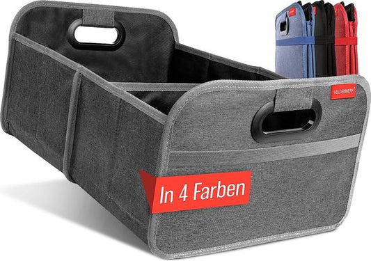 HELDENWERK Faltbare Kofferraumtasche mit rutschfestem Klettverschluss - Kofferraum-Organizer, Auto-Faltbox, Einkaufstasche - verstärkt und stabil