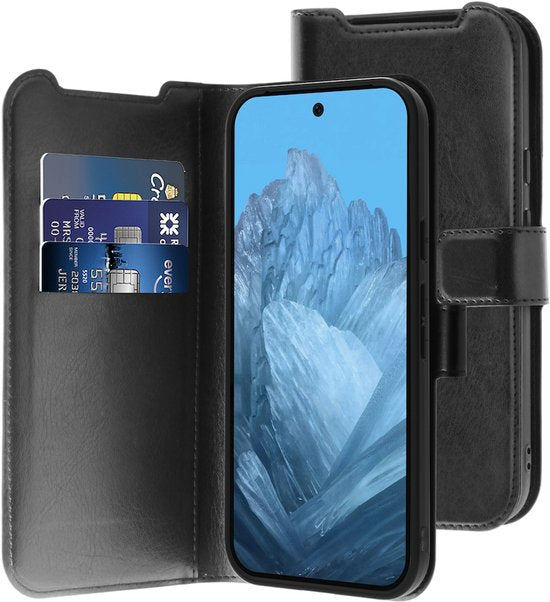 BeHello Bookcover Tasche Google Pixel 9/Pixel 9 Pro Gel - Schwarz