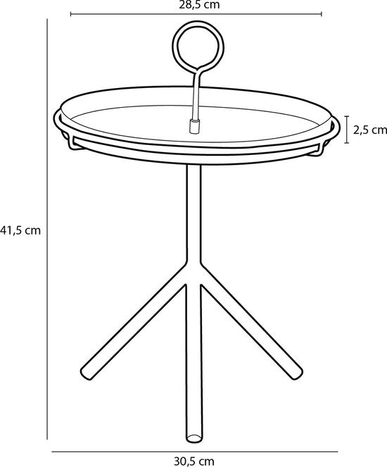 Mica Decorations Aston Beistelltisch - Mit abnehmbarem Tablett - H42 x Ø31 cm - Metall - Flieder
