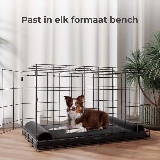 CozySense® Orthopädisches Hundekissen - 90 X 55 cm - Größe L - Wasserdicht - Geeignet als Sitzkissen & Hundebett - Waschbarer Bezug - Schwarz