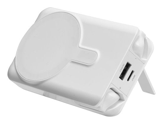 Denver Powerbank mit kabellosen Kopfhörern - 2-in-1 - 5.000 mAh - Bluetooth-Kopfhörer kabellos - Geeignet u.a. für iPhone und Samsung - PWE5001W