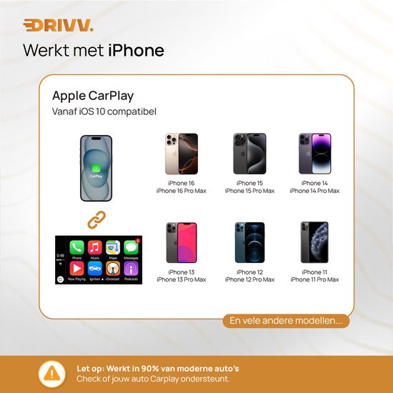 Drivv. 2-in-1 CarPlay Dongle - USB-C & USB-A Anschluss - Wireless CarPlay - Schwarz