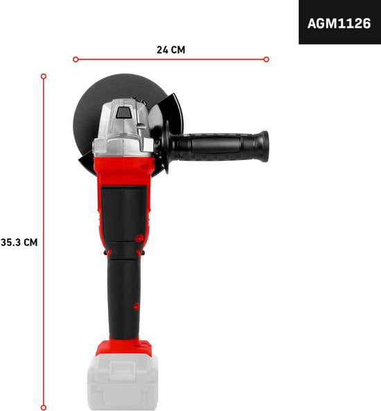 FERM - AX-POWER - AGM1126 - Akku - Winkelschleifer - 125 mm - 20Volt - 8000t/min - Softgrip - Seitlicher Griff an zwei Stellen - Verstellbare Schutzkappe - Sicherheitsschalter - Ohne Akku und ohne Ladegerät - Geeignet für AX und FX Akku-Plattform