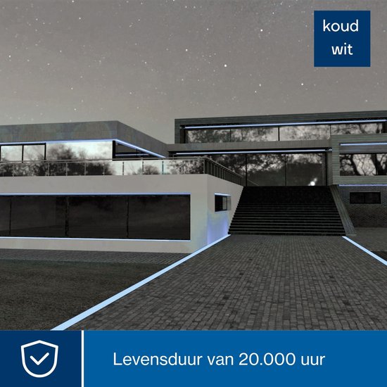 HQ-Power Lichtschnur, 36 LEDs/Meter, 1 Kanal, für den Innen- und Außenbereich, kaltweiß, 45 m