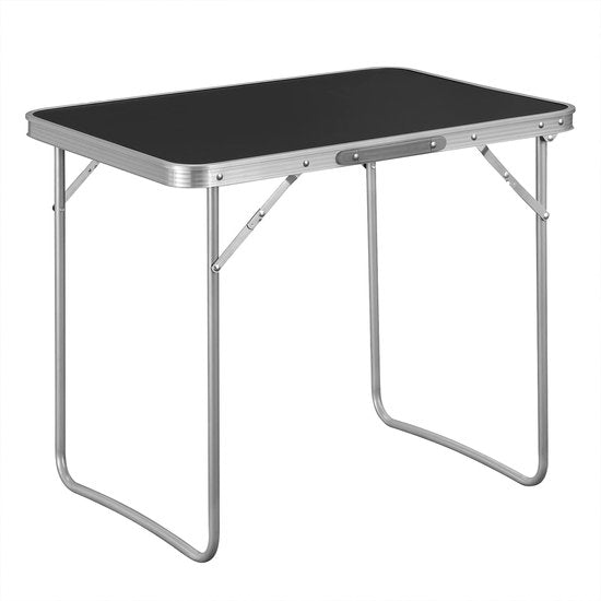 Klapptisch - Tragbarer Schreibtisch - Kompaktes Gestell - Klappbare Oberfläche - Reise-Arbeitsplatz - Leichte Platte - Einfach aufstellbare Platte - Schwarz - 70x60x50 cm