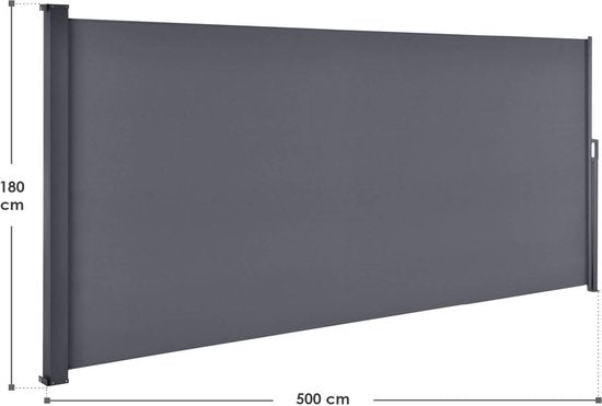 Juskys Windschutzscheibe – verstellbar – 500 x 180 cm – Anthrazit