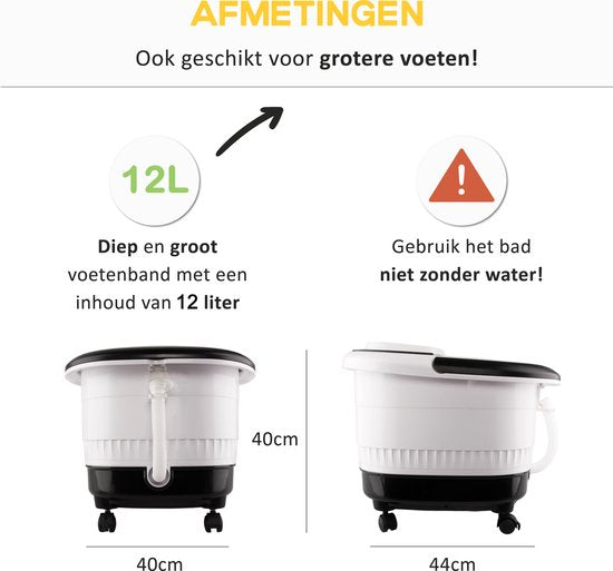 CALMENTA® XXL Fußbad - 12L - Automatische Radmassage - Infrarot - bis zu 48°C - Fußbadmassage - Fußmassage - Shiatsu