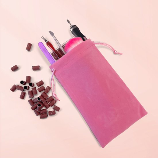 Vulpes Goods® BeautyCare - Elektrische Nagelfeile - Schnurlos & wiederaufladbar - 11 Nagelschleiferbits und 96 Schleifrollen und Tragetasche - Maniküre und Pediküre Set - PRO Version