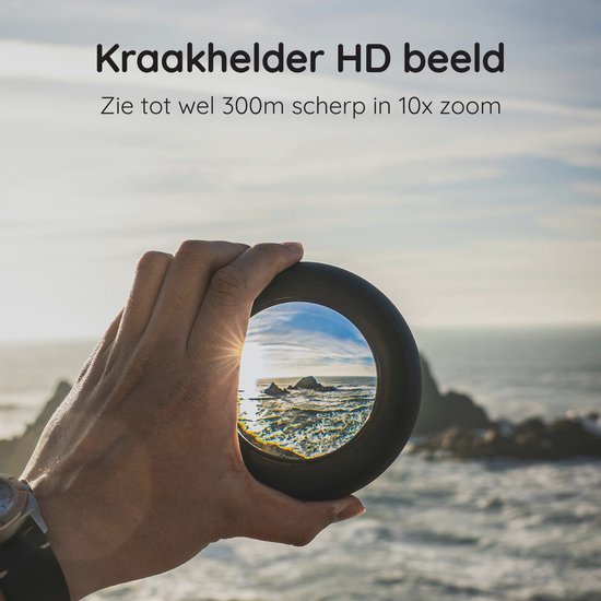 Volcan Wasserdichtes Fernglas 10x42 - Für Erwachsene - Gasgefüllt - HD - Mit Objektivkappen, Tragetasche und Nackenriemen - Schwarz