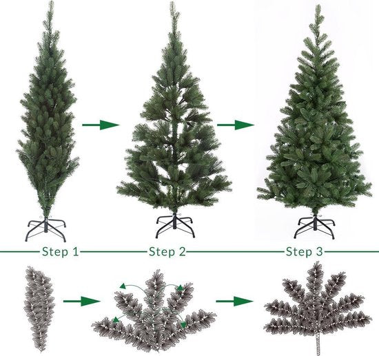 Casaria Künstlicher Weihnachtsbaum - 140cm Weihnachtsbeleuchtung 100 LEDS - Grün