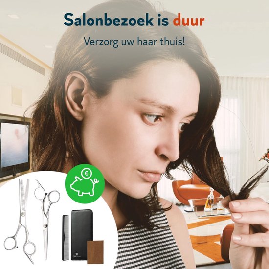 Komplettes Friseurset - 5 Teile - Rechtshändige Haarschere - Ausdünnschere Friseur - Hair Scissors - Effilierschere - Haarscheren Set