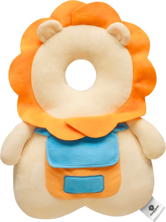 Vulpes Goods® BabyCare - Baby Kopfkissen - Baby Sicherheitskissen - Sturzrucksack - 3D Atmungsaktiv - Sicheres Laufen lernen - Löwe