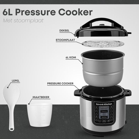 Savoré Kitchen Schnellkochtopf - 6L - PFAS frei - Multikocher