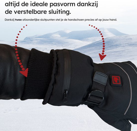 Beheizte Handschuhe - Pro S - 3 Einstellungen - Elektrische Handschuhe - Wasser- und winddicht - Wiederaufladbare beheizte Handschuhe - Schwarz - Saaf Comfort