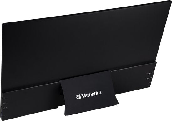 Verbatim - 15,6" tragbarer 4K-Touchscreen-Monitor PMT-15-4K - 357,1 x 215 x 12 mm - mit IPS-Technologie und HDR sowie 10-Punkt-Multi-Touch und verstellbarem Ständer - für Spiele und den geschäftlichen Einsatz - Schwarzes Aluminium