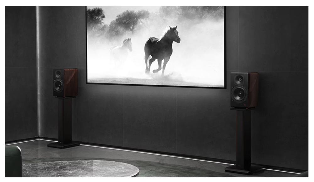 Edifier - S3000MKII Premium Active 2.0 Speakers - 256 W RMS - Schwarz & Braunes Holz - Hi-Res Audio & Bluetooth 5.0 - Kabellos verbundenes System - Ultimatives Klangerlebnis
