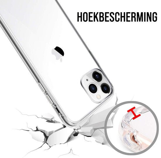 Podec Phone Case Transparent Passend für iPhone 11 pro max Case Transparent und Displayschutzfolie Schutzglas