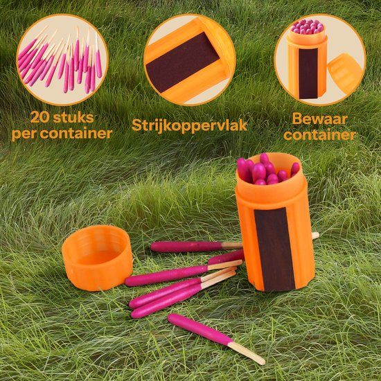Ever Trex Sturmstreichhölzer - 2er-Pack 40 Stück - Wasserdichtes Notfallset - Notfallset für Zuhause - Camping - Überleben - Feueranzünder - Wasserdichte Streichhölzer