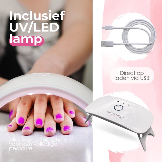 Moods Gellac - Luxus Polygel Set - Polygel Nägel Starter Pack - Inklusive UV LED Lampe - 6 Farben - The Nude