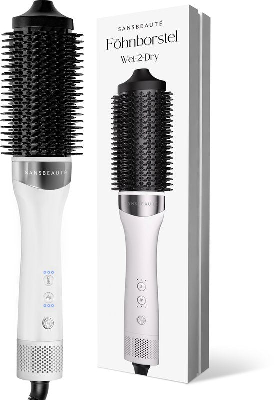 Sansbeauté® Wet-2-Dry Haarbürste - Multistyler - Airstyler - Haarbürste - Lockenbürste - Haarbürste - Stylingbürste - Wärmebürste - Volumen und Locken - Drehkabel