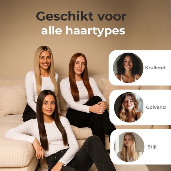 Largolash Hairstrait Straightener Wet-to-Dry - 2 in 1 - Airstraight - Dupe - Haartrockner & Glätteisen - Coldshot - 80ºC bis 140ºC