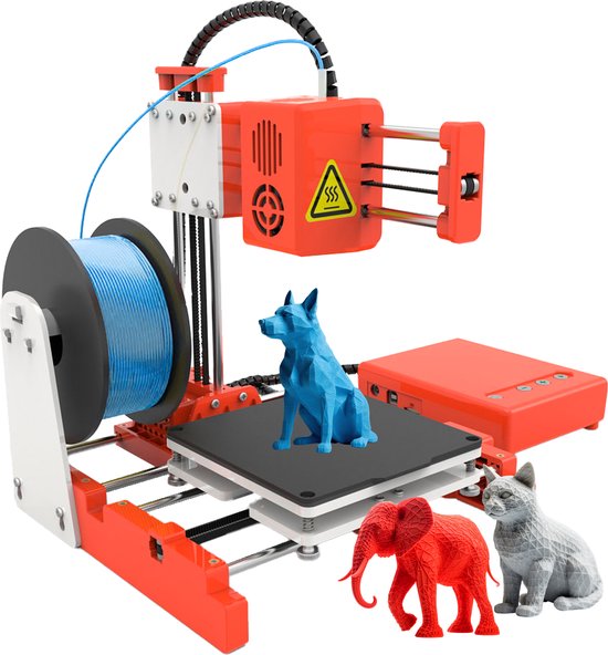 3D&Print 3D-Drucker für Anfänger, Kinder - Bausatz - Starterpaket für Kinder - Orange