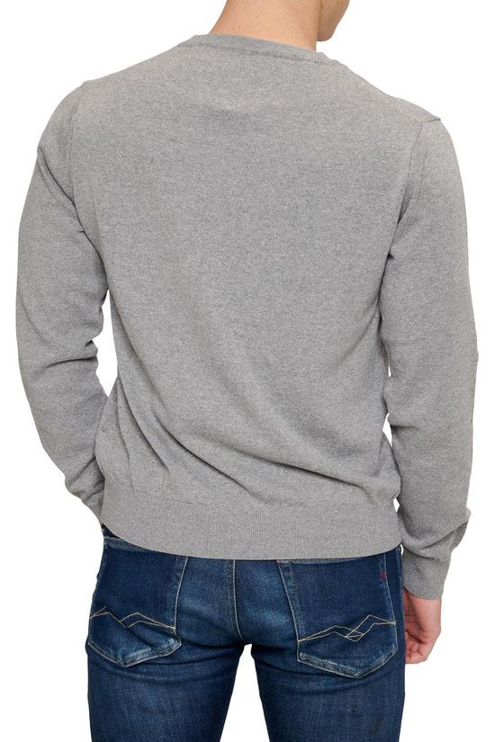 Mario Russo Pullover - Hellgrau - Größe L - Italienischer Schnitt - 85% Baumwolle Pullover