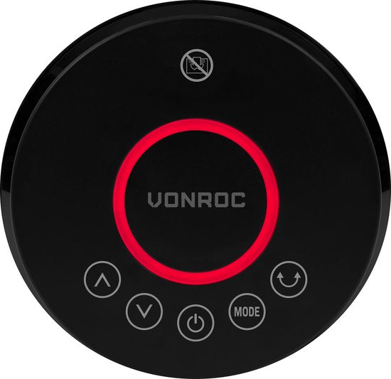 VONROC Elektroheizgerät - Heizlüfter - 1000W/2000W - Keramik - 3 Einstellungen - Schwenkfunktion - LED-Anzeige - Thermostat und Timer - 20m2