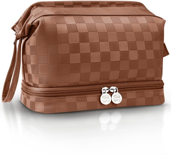 Skycases Travel Essentials - Kulturtasche und Make-up-Organizer - wasserdicht und kompakt - geeignet für Reisen und den täglichen Gebrauch - Unisex - Braun
