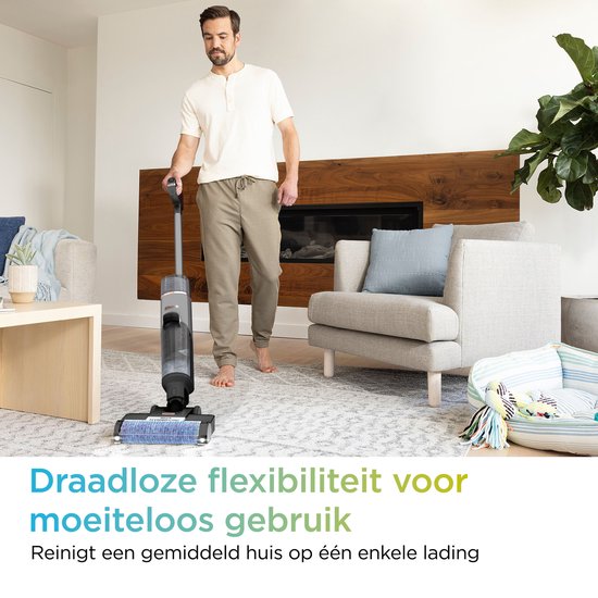 Shark HydroVac Wireless 3-in-1 Bodenreiniger - Staubsaugen, Wischen und Selbstreinigung - Stabstaubsauger mit Wischfunktion - Nass- und Trockenmopp - WD210EU