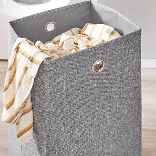 SoBuy Waschmaschinenschrank - Badschrank mit Wäschekorb und Schublade, für Waschmaschine und Wäschetrockner, Waschmaschinenschrank aus Holz, weiß, 100 x 60 x 90 cm, BZR217-WN