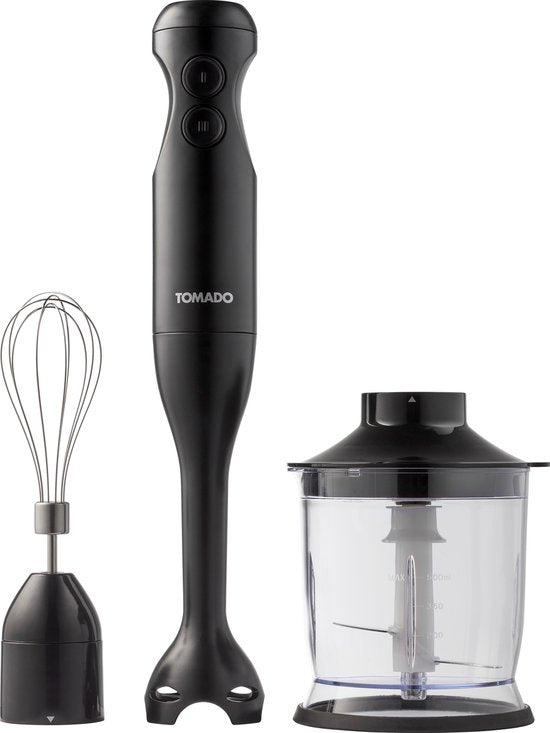 Tomado TSB3501B - Stabmixer-Set - Zerkleinerer - Schneebesen - 350W - 2 Geschwindigkeiten - Schwarz