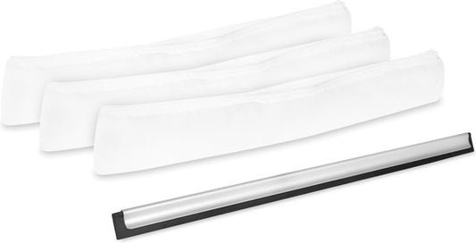 VONROC Ersatzset für Fensterreinigungskopf 2-in-1 TB802AA - 3x Mikrofaser-Fensterreinigungstücher - 1x Wischerblatt