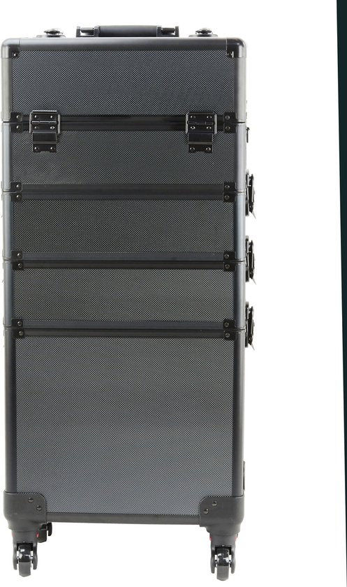Schminkkoffer Kosmetik Friseurwagen Beauty Case 4 in 1 schwarz