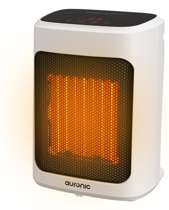 Auronic Heizlüfter Digital - Keramik-Heizgerät - Tragbar - 2000W Heizgerät - Weiß