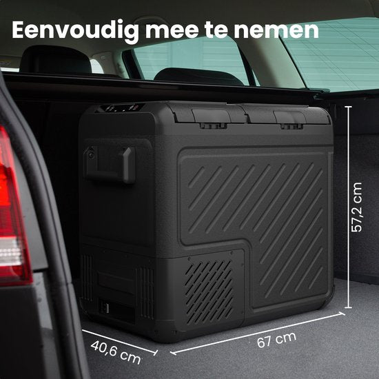 Auronic Electric Cool Box - Kompressor - Zwei Zonen - 12V 230 Volt - Auto - 55L - Frigobox - Schwarz/Grau