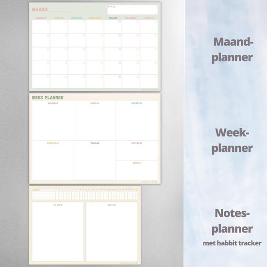 Magnetischer Wochenplaner + Monatsplaner Whiteboard - Trioset - Planer magnetisch - Planungstafel - Familienplaner