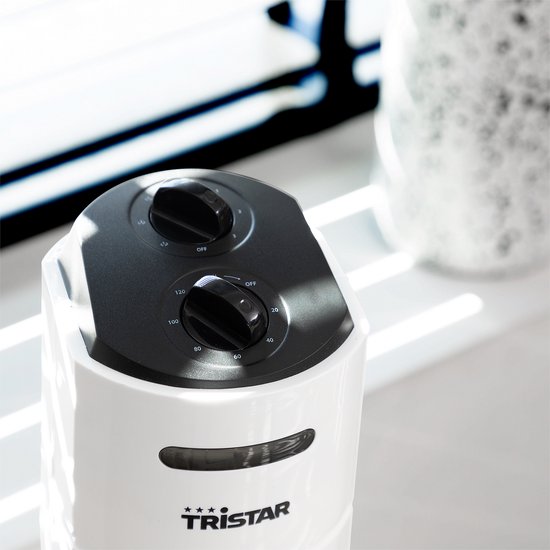 Turmventilator 79 cm - 3 Geschwindigkeiten - Timerfunktion - Oszillierend - Leise & Kompakt - Tristar VE-5806 - Weiß